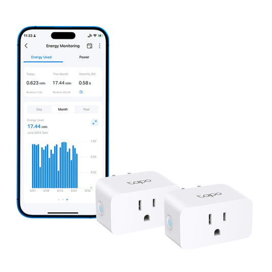 TP-Link Tapo Smart Plug P115 – WiFi Mini Plug with Energy Monitoring, Alexa and Google Home Compatible (2-Pack)